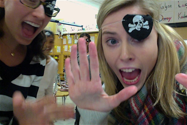 Natick's teachers preparing for their pirate teaching lessons!